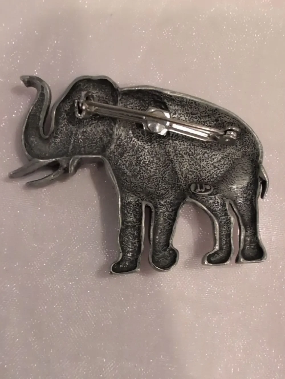 Vintage JJ Jonette Silver Tone Elephant Brooch Pin